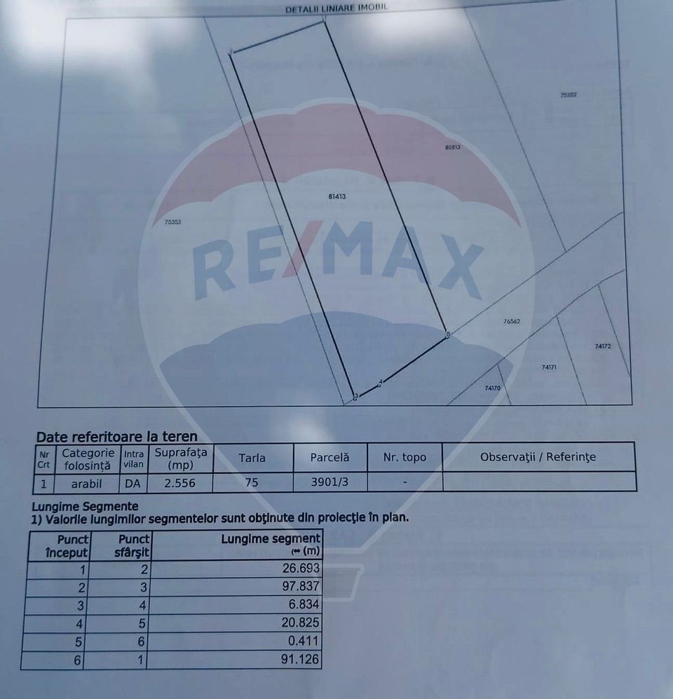 Land 2,556sqm Padureni (Chinteni) / Drumul DC147