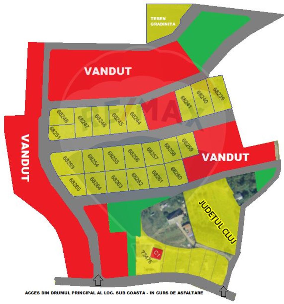 Land 542sqm Sub Coasta / Strada Principala