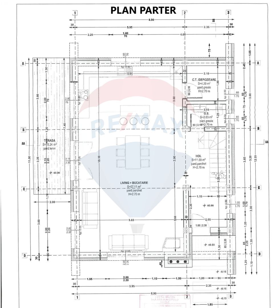 Proiect autorizat (AC) pentru constructia a 6 vile individuale P+M