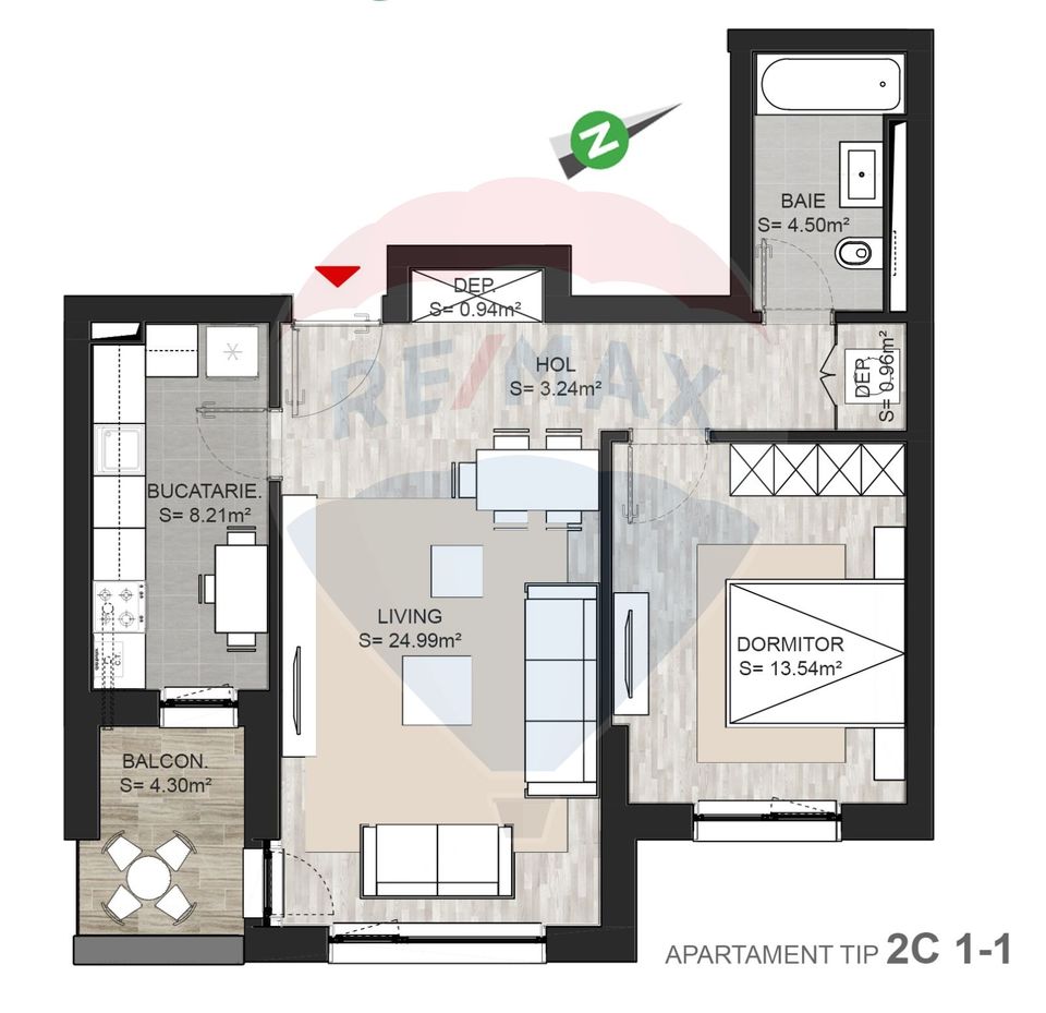 Apartament cu 2 camere, Noua Residence 2