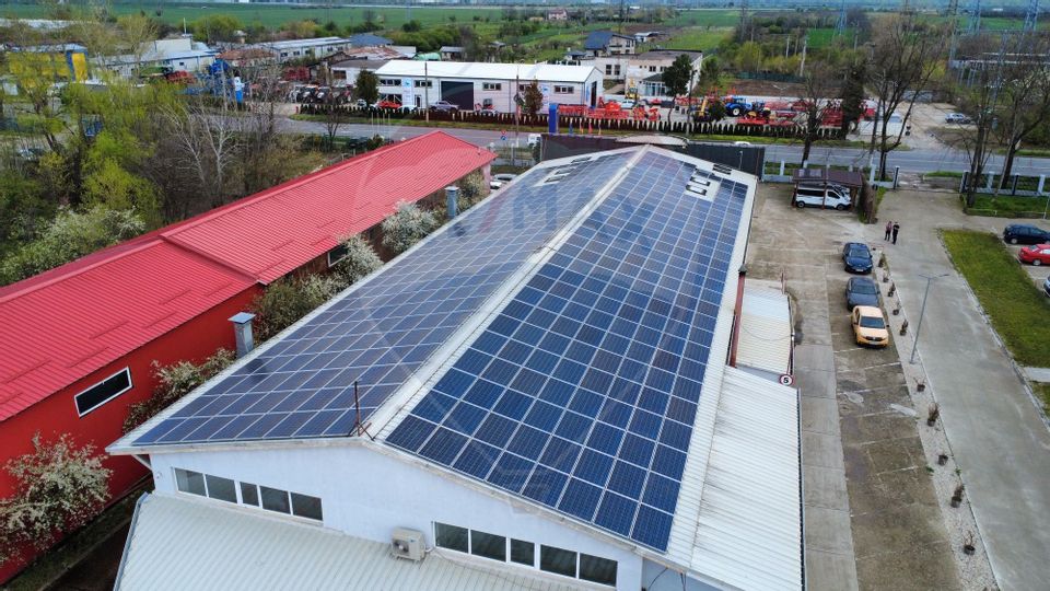 Hale + birouri, teren 5900 mp, 32 m la DN5, fotovoltaice, Giurgiu