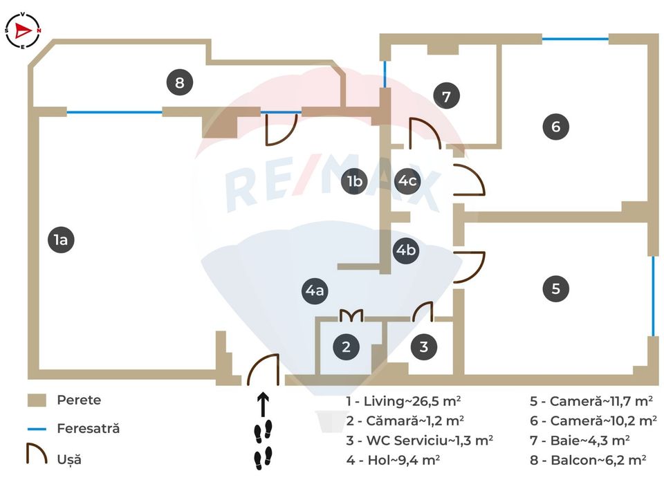 Apartament de inchiriat cu 3 camere/Centrul Civic