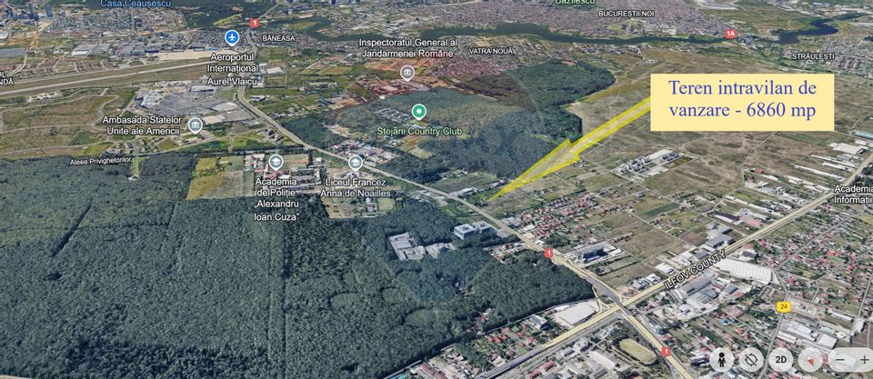 Built-up land for sale 6860 sqm Sos. Bucharest-Ploiesti DN 1 sector 1