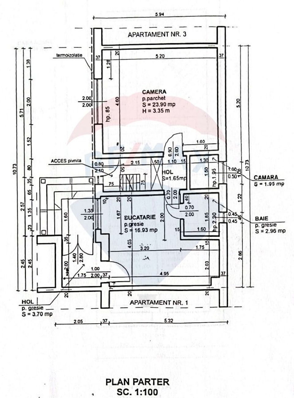 Apartament la casă în zona centrală – Str. M. Viteazu (fosta Teches)