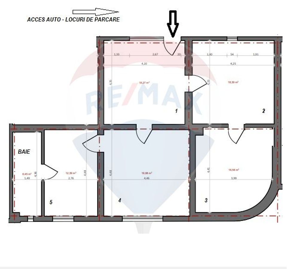 95sq.m Commercial Space for rent, Grigorescu area