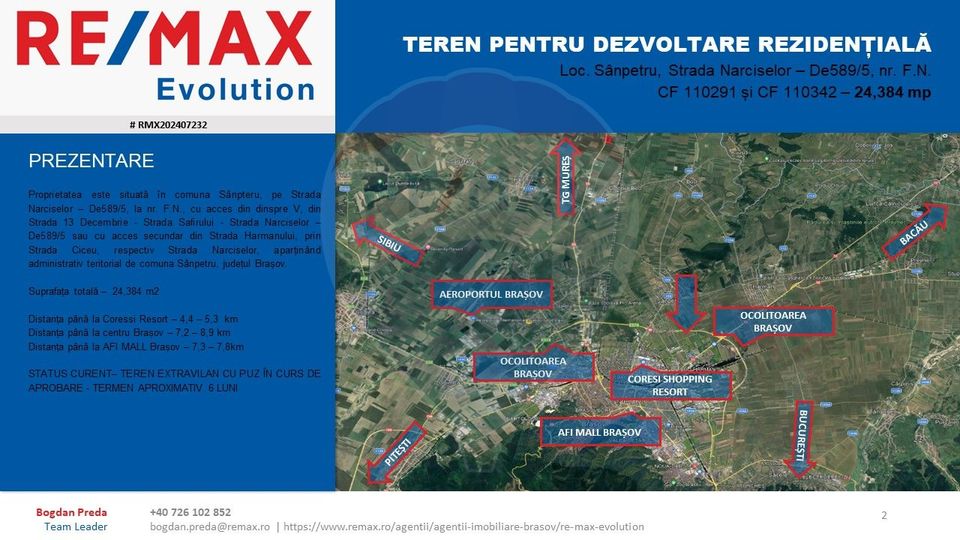 Land 24,348sqm Sanpetru / Strada Narciselor