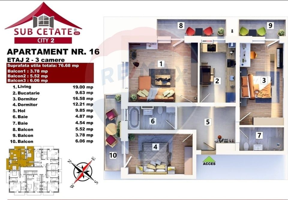Apartament 3 camere | Subcetate City 2 – Finalizat