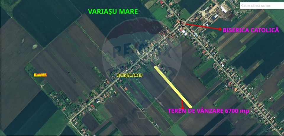 Teren de vânzare cu potențial construibil 6,700mp Variasu Mare