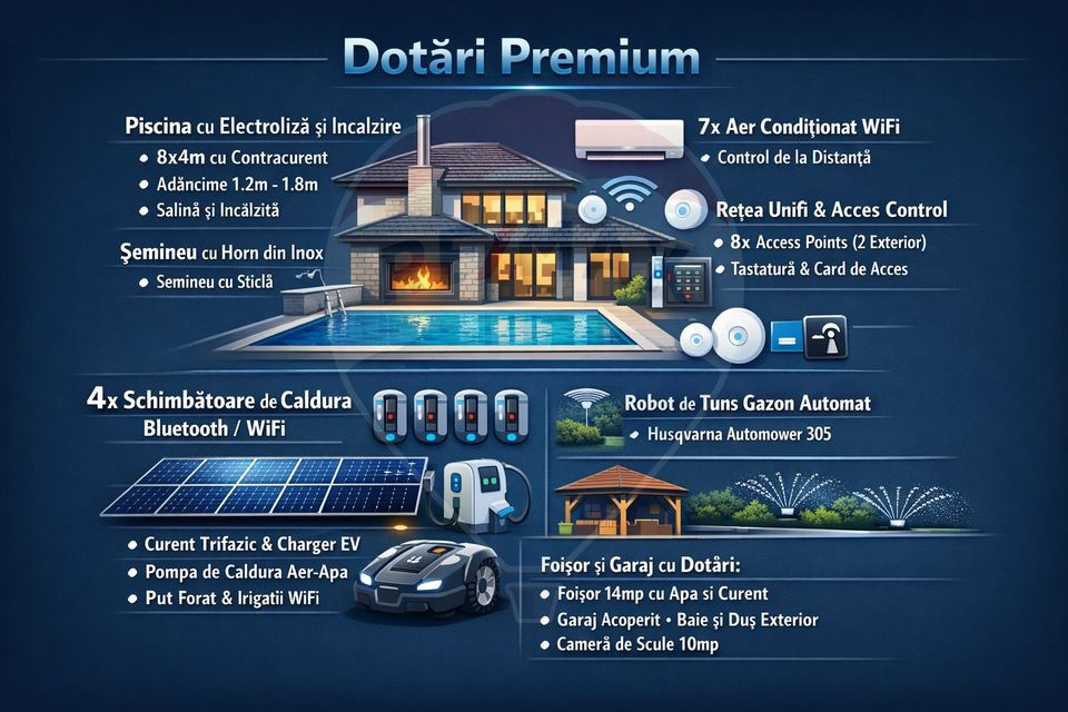 Vila cu design spectaculos, tehnologie smart & lifestyle complet