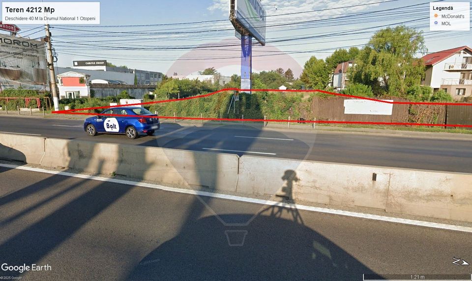 Teren de inchiriat Otopeni – 4212 mp cu deschidere 50 m la DN1