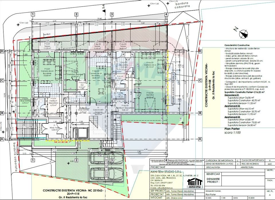 Teren 473 mp cu autorizatie de constructie S+P+5E+6ER