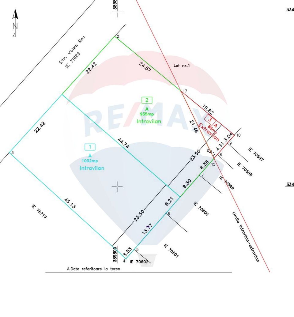 Land 935sqm Bradesti / Strada Valea rea