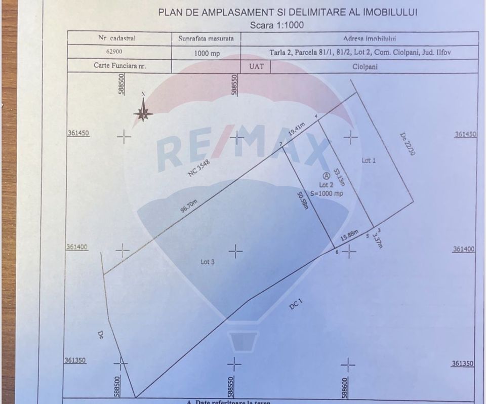 Teren intravilan 1000 mp Ciolpani / Strada Catunului