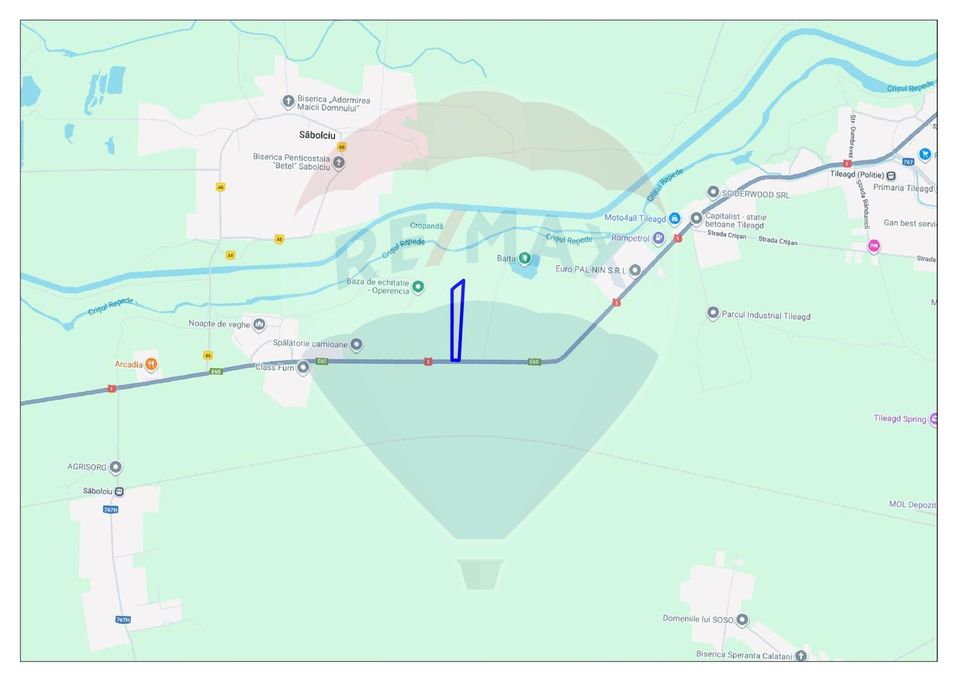 De vânzare teren intravilan, în Săbolciu,  cu deschidere la E 60