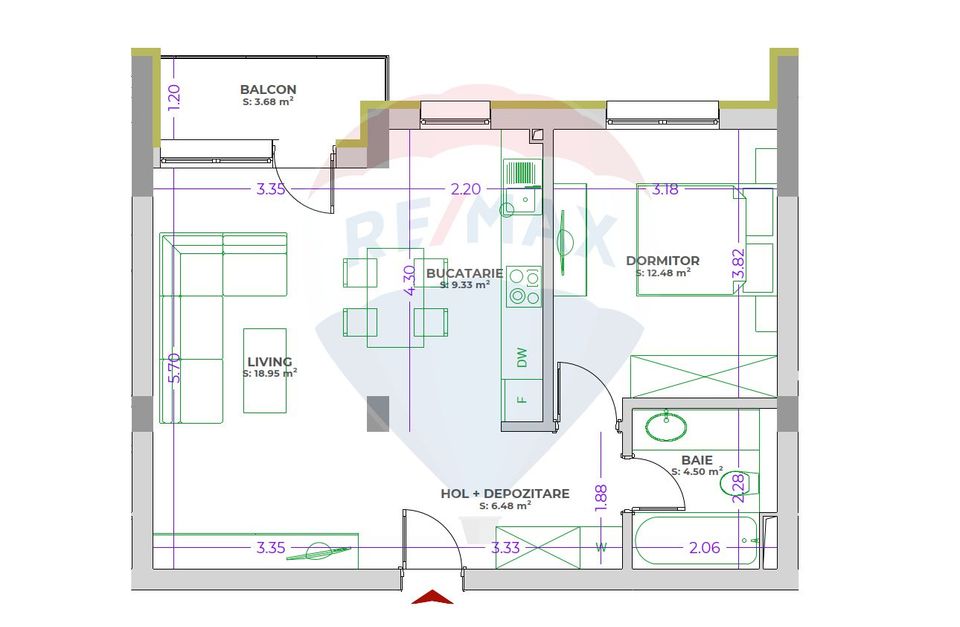 Apartament 2 camere | ROKMAN | Zona Tractorul | Tiberiu Eremia 12