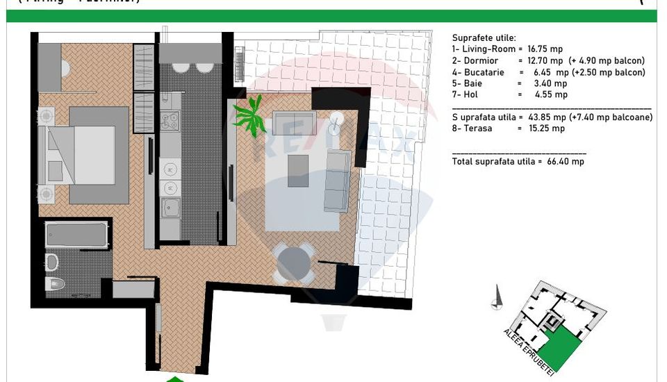 2 room Apartment for sale, Camil Ressu area
