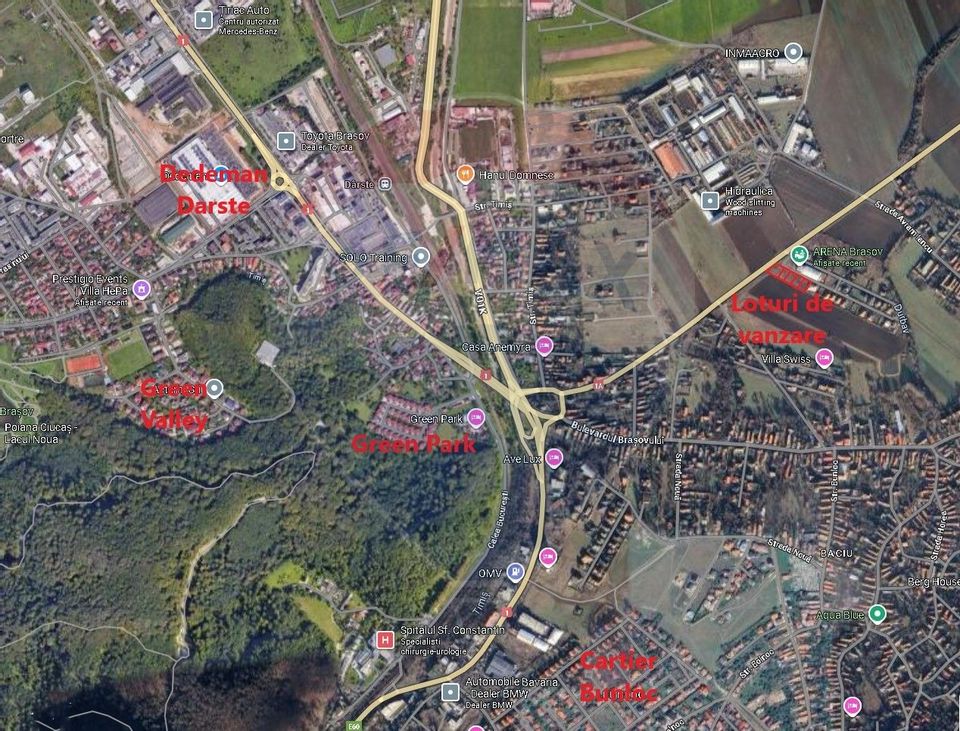 Un lot de casa intrare Sacele 790 mp + 3 loturi de 440mp