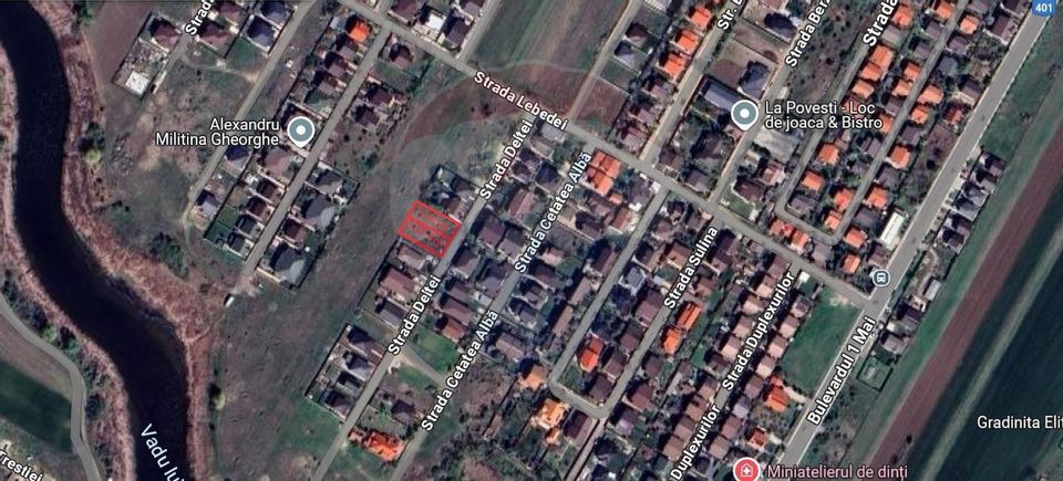 Teren constructii de vanzare 528mp, 15ml, Strada Deltei, com. Berceni