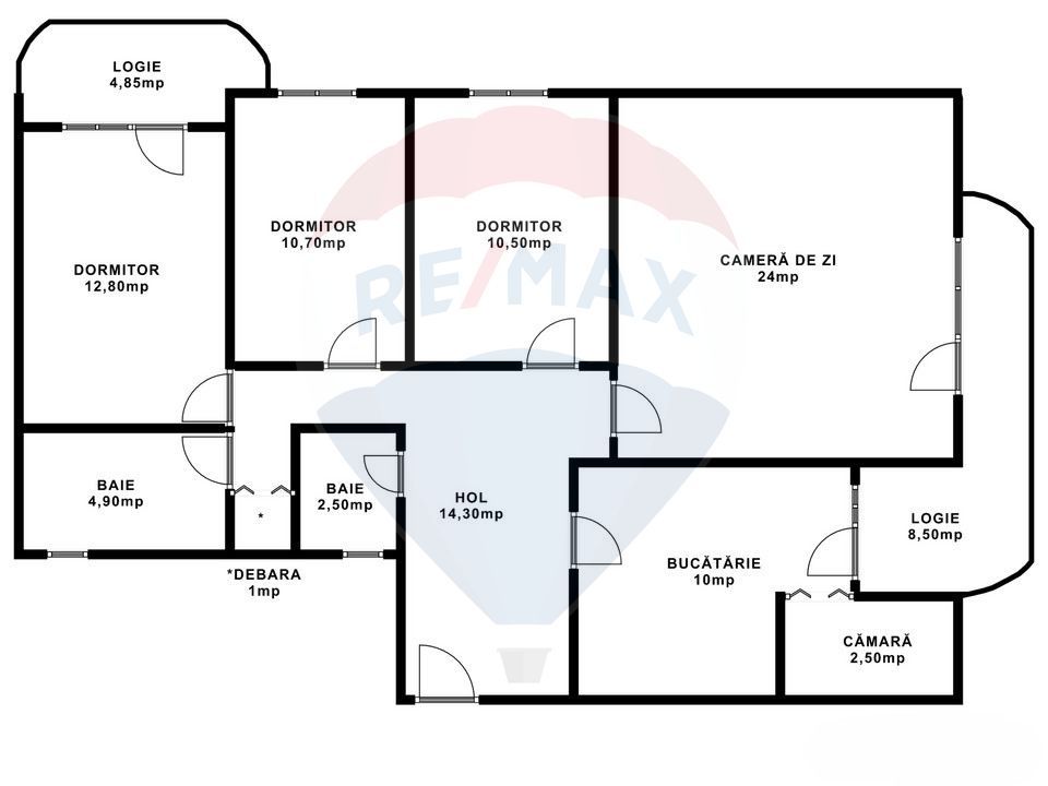 Apartament 4 camere 93 mp.u. Etaj 6/8 Str.Govora Manastur