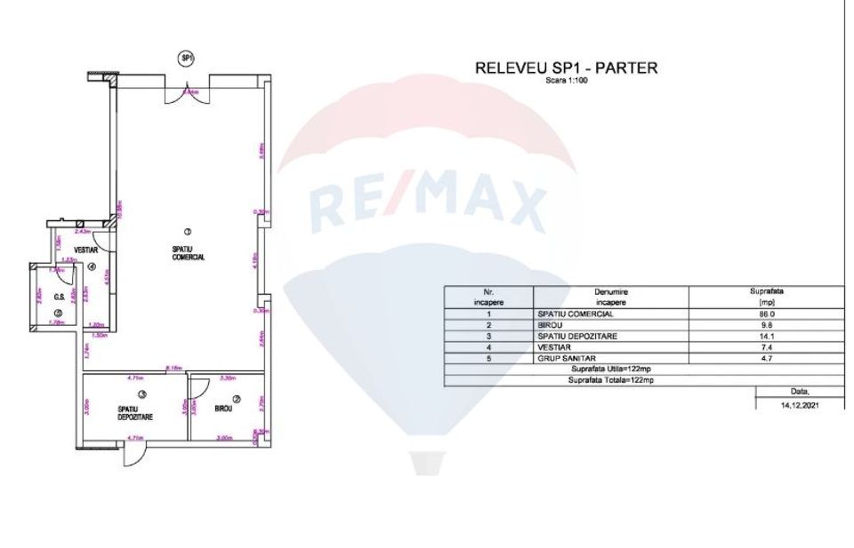 Spatiu comercial de închiriat – 122 mp – Tractorul, Str. Stefan Baciu!