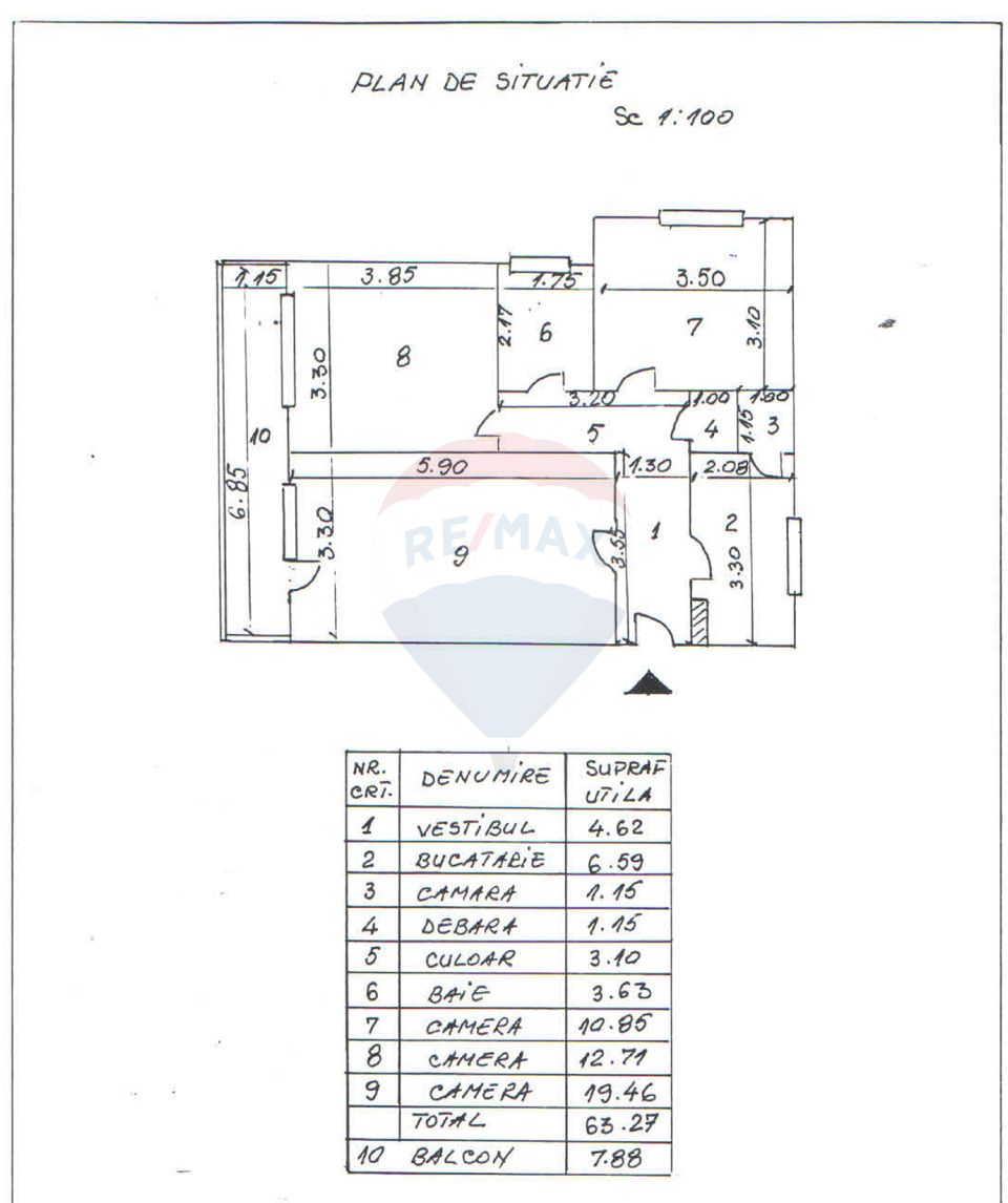 3 room apartment, detached, Titulescu