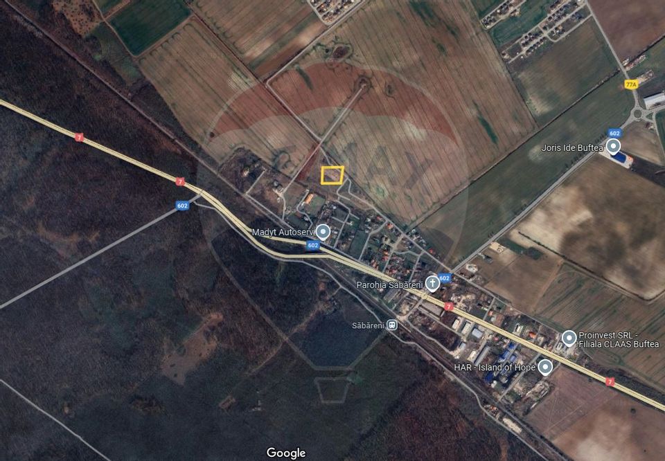 Buftea construction land, close to the road, developing area