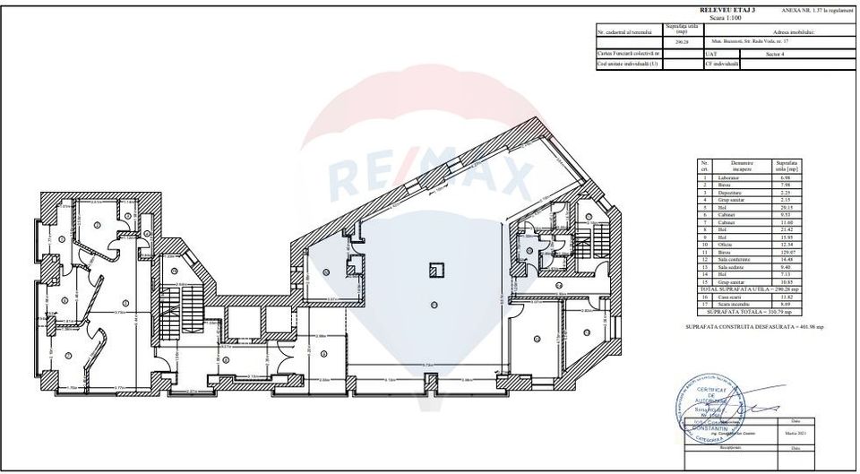 For sale in Unirii area - 1,650sqm office space