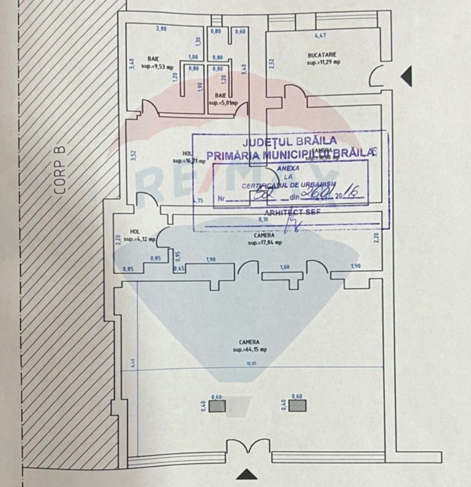 Spațiu comercial cu suprafata de 142.8mp de vânzare în Brăila