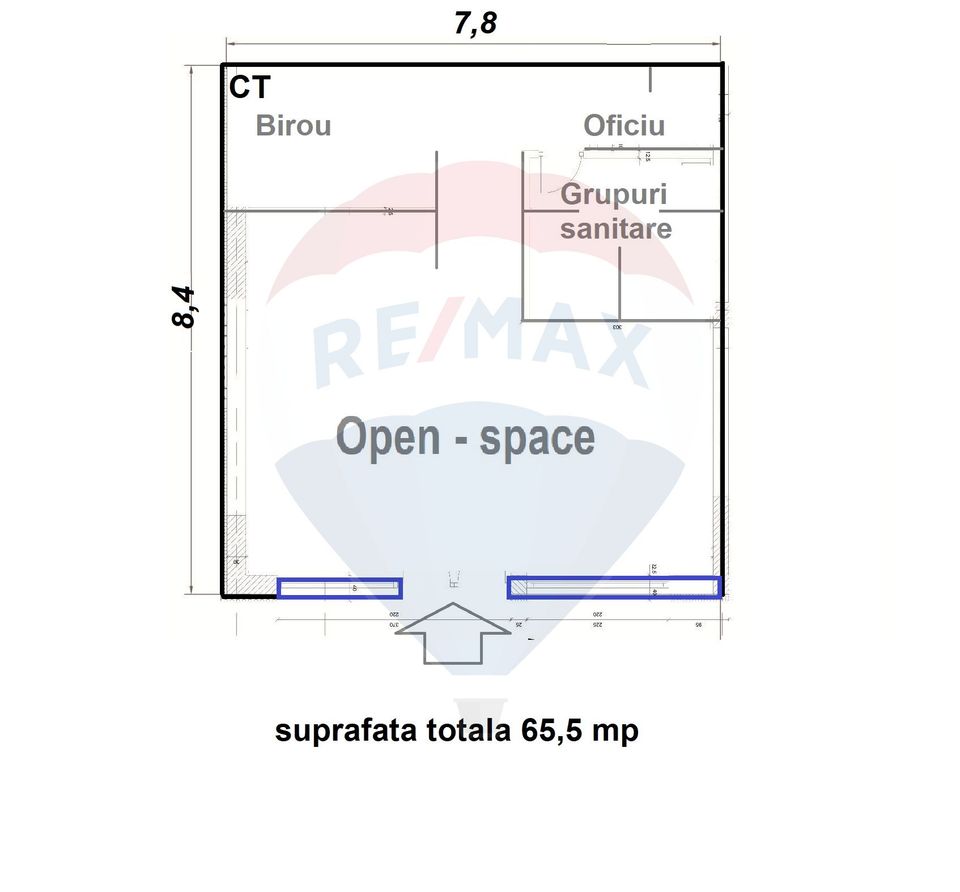 55sq.m Commercial Space for rent, Racadau area