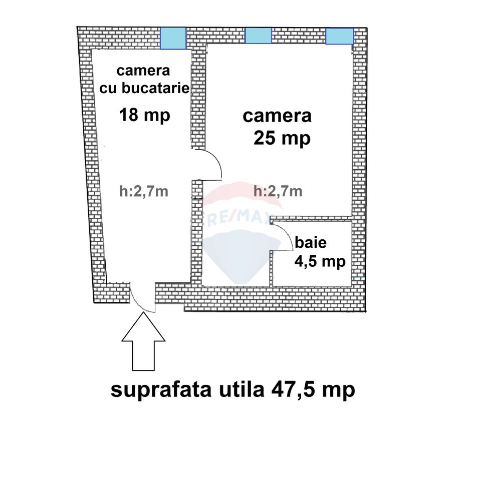 2 room Apartment for sale, Centrul Istoric area