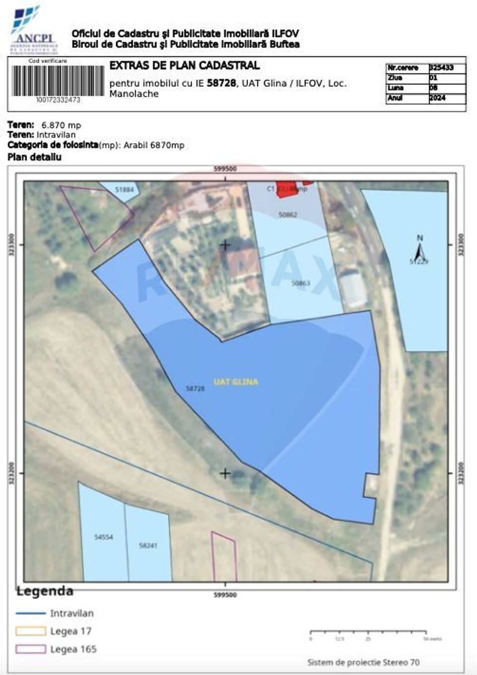 Land 6,870sqm Glina / Soseaua Caminului