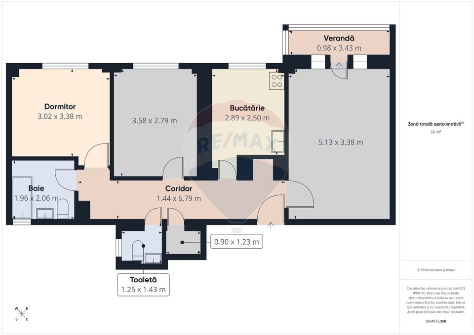Apartament 3 camere, decomandat de vânzare în zona Aparatorii Patriei