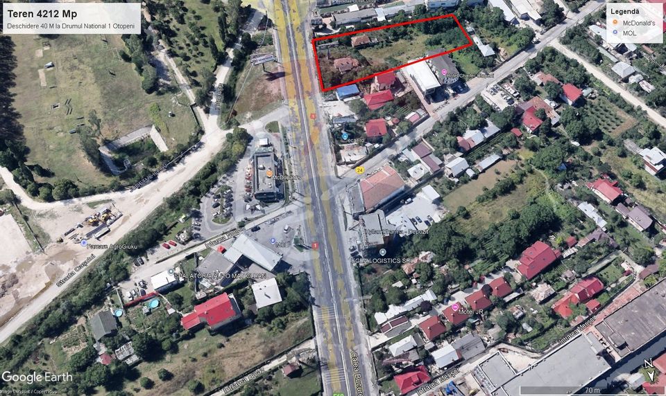 Teren de inchiriat Otopeni – 4212 mp cu deschidere 50 m la DN1