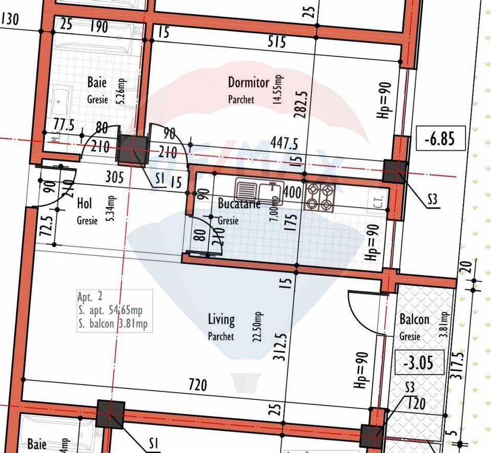 Apartament cu 2 camere de vânzare Dambul Rotund