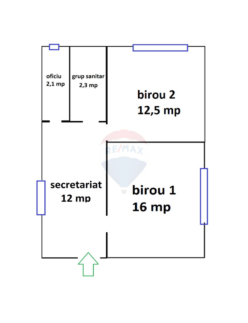 45sq.m Office Space for rent, Centrul Civic area