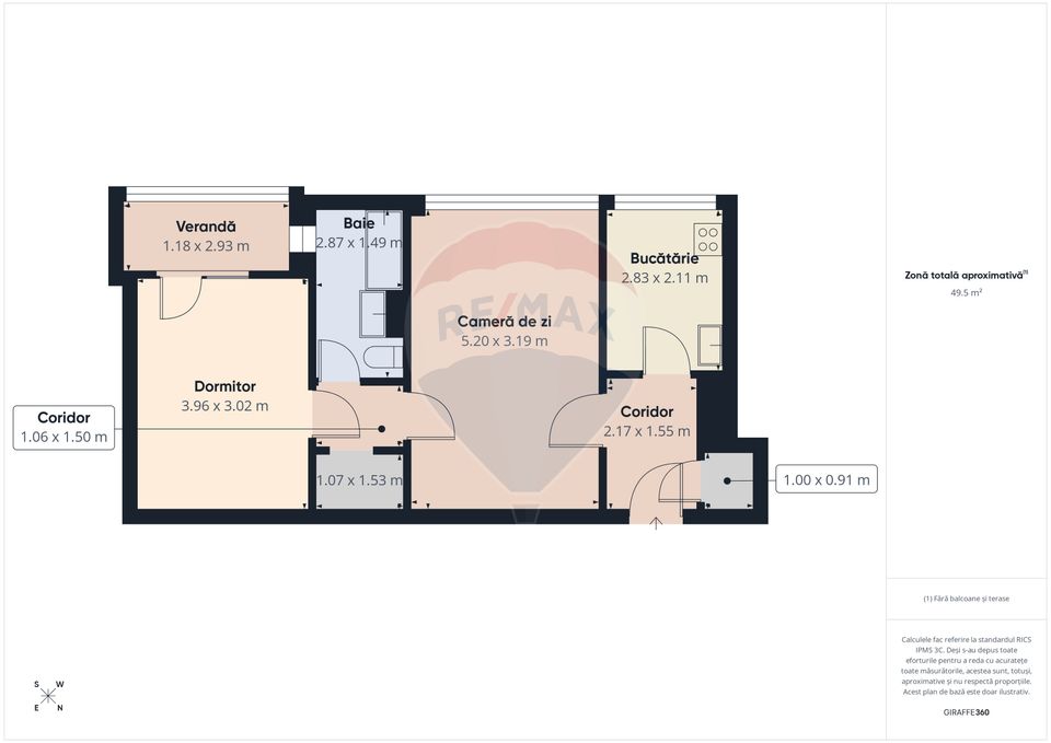 Apartament cu 2 camere de vanzare în zona Pajura