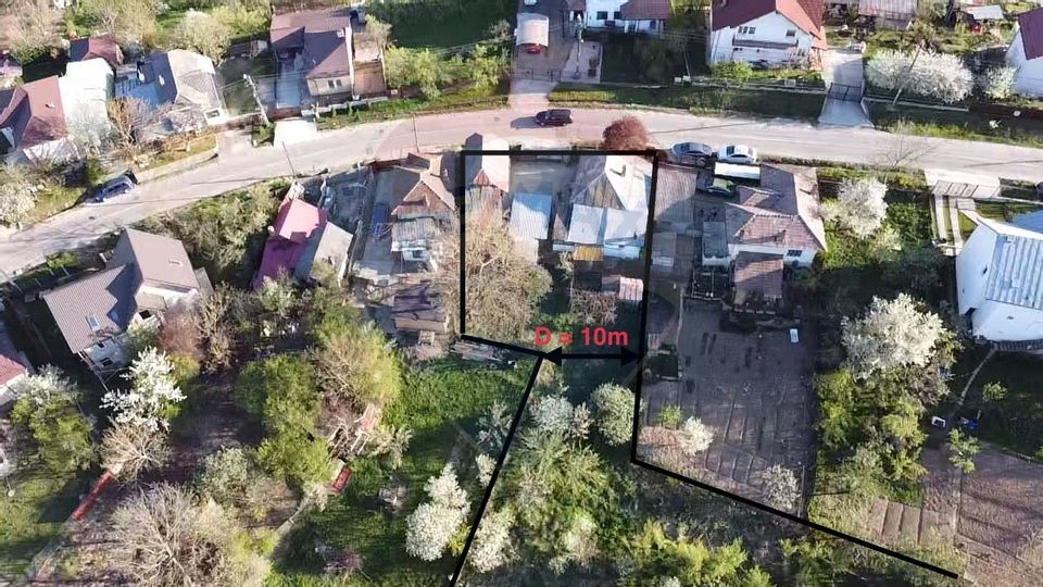 Teren intravilan 2116mp cu casă de Vânzare zonă liniștită Pitești