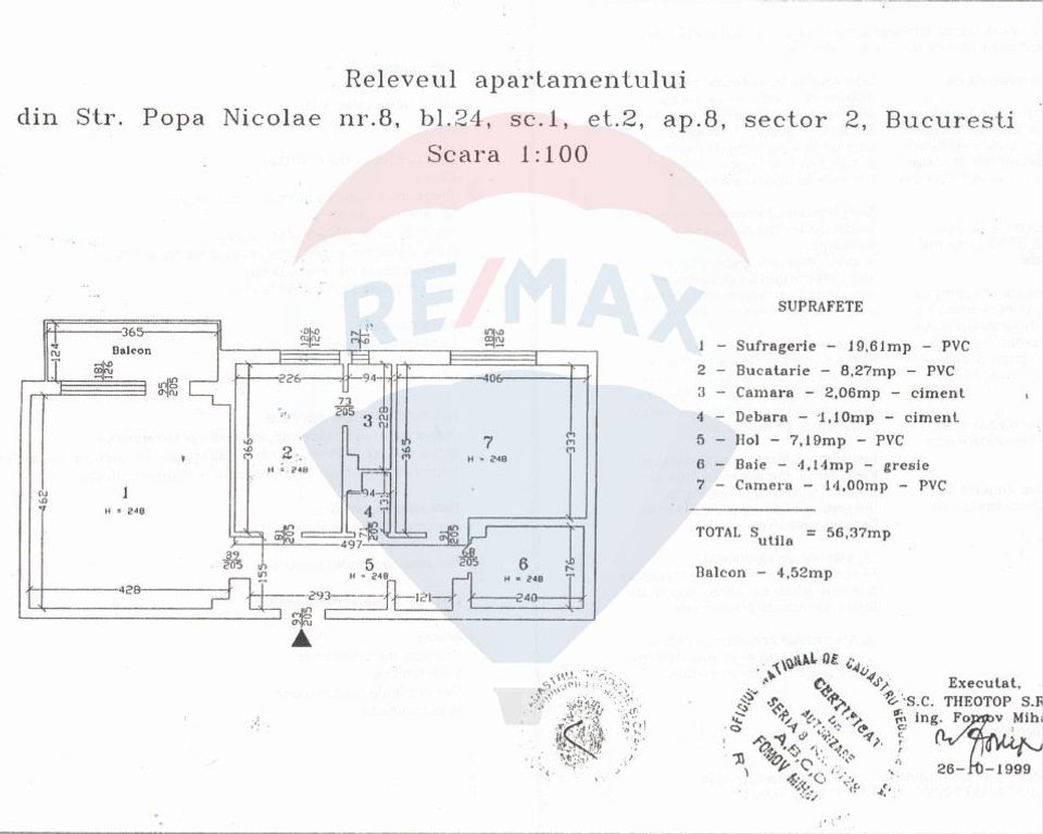 Oferta - vanzare apartament 2 camere stradal, cu centrala, Baicului