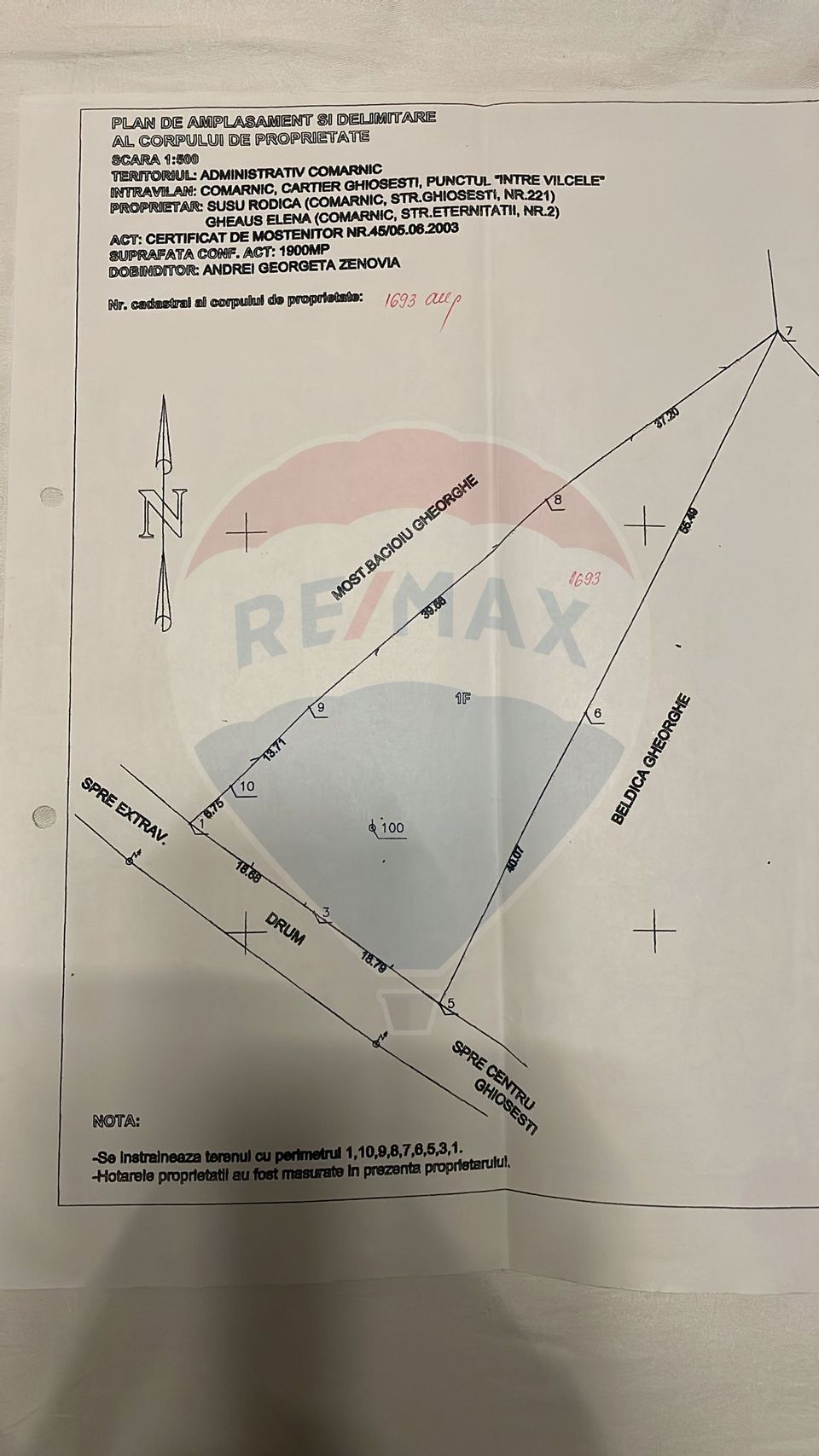 Teren vedere panoramica la munte in Comarnic/Ghiosesti