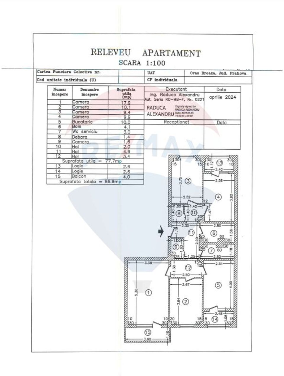 4 room Apartment for sale, Central area