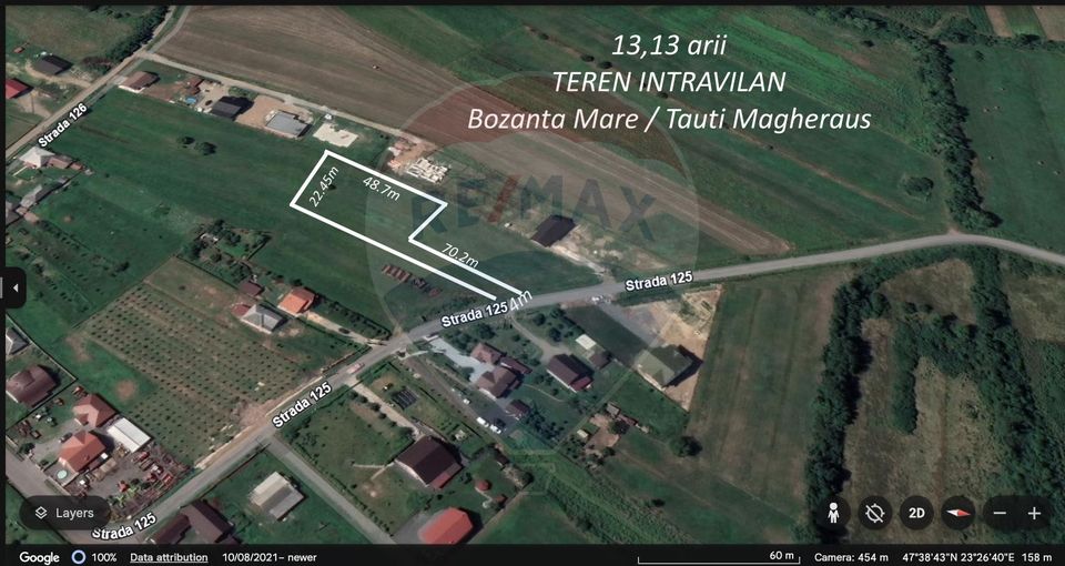 NOU  - TEREN INTRAVILAN în Bozânta Mare