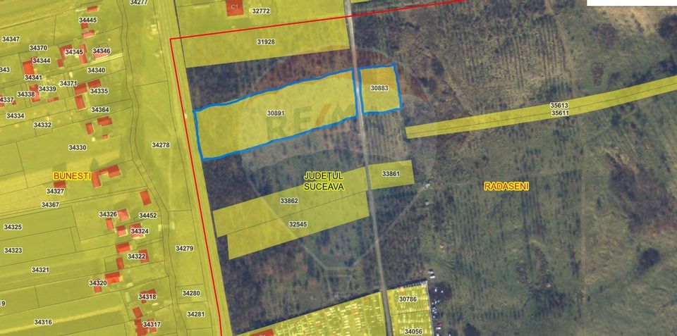 Teren 10,000mp Rădășeni / Șoseaua DN2-E85, județul Suceava