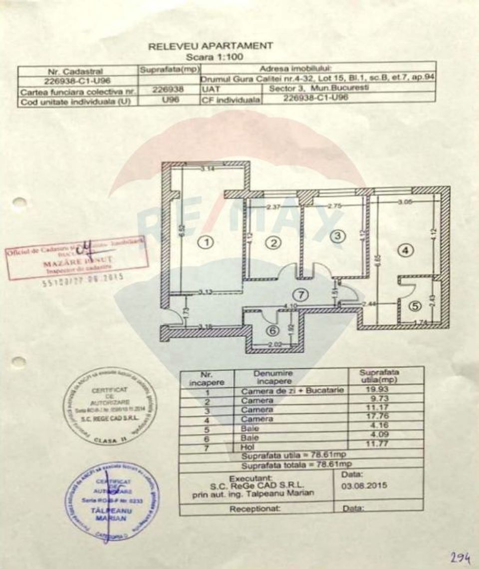 Vanzare apartament 4 camere Pallady
