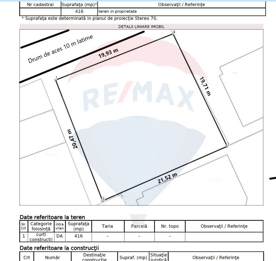 Baneasa land, Dobrogeanu Gherea, 416 sqm, opening 20 m