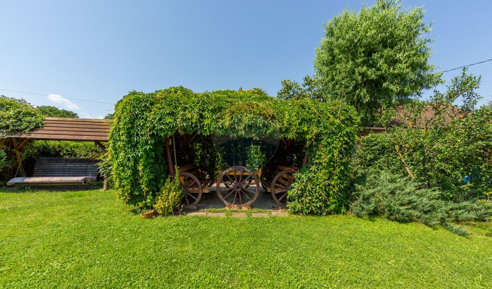 Casă spațioasă cu garaj dublu, foișor și curte amenajată