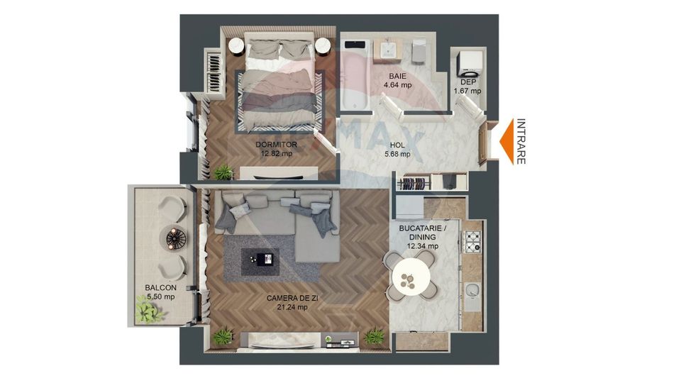 Apartament 2 camere în zona Blumana