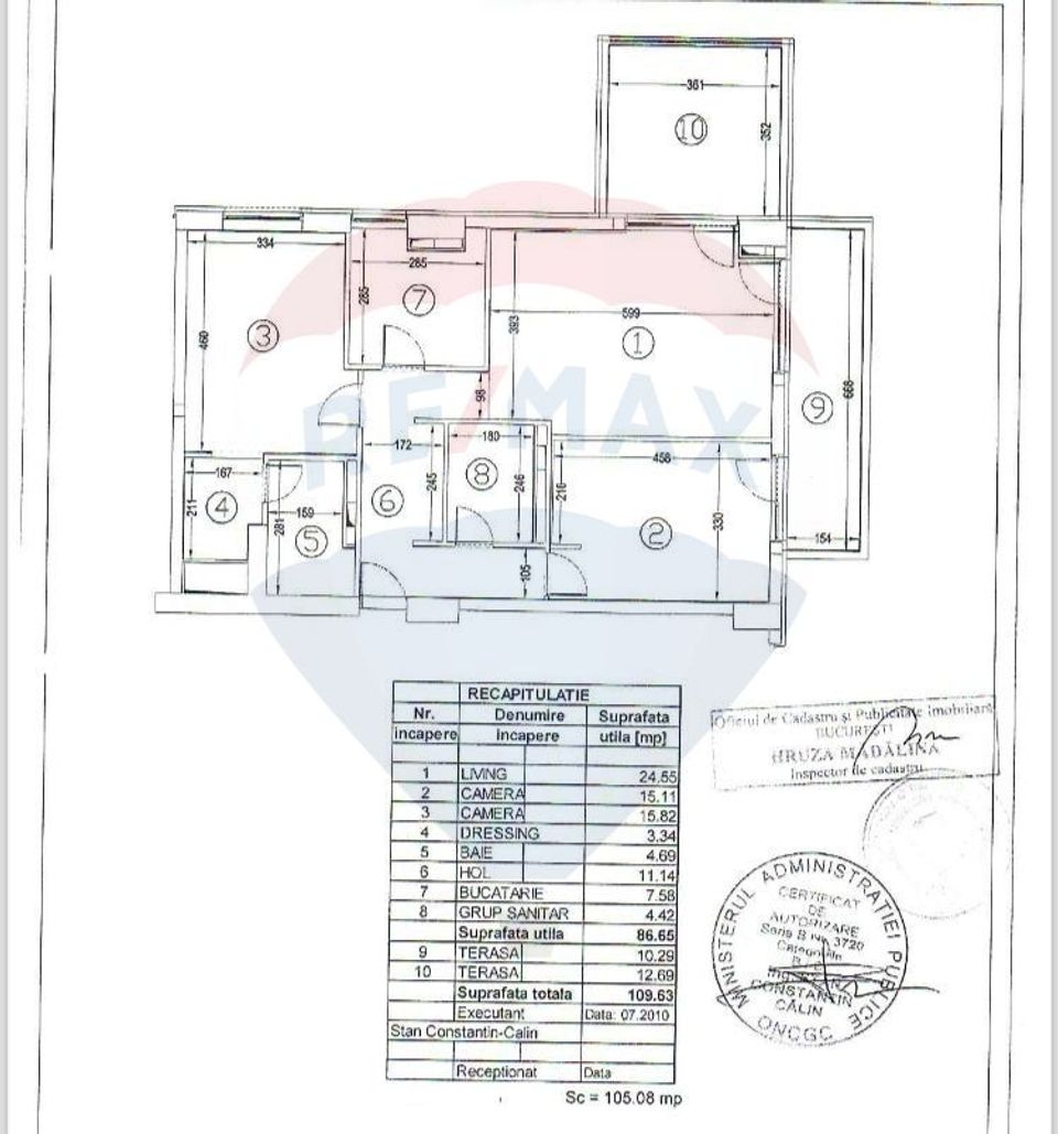 Apartament de inchiriat 3 camere + 2 terase + parcare LUX Parcul Carol