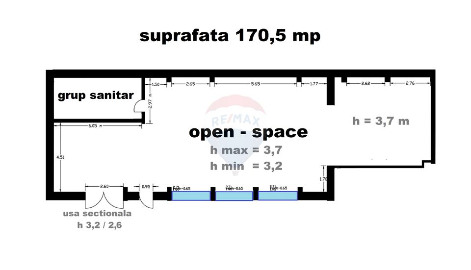 170sq.m Industrial Space for sale, Uzina 2 area