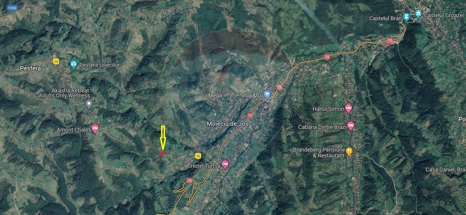 Teren extravilan, 2000 mp, Sat Peștera (com Moieciu)