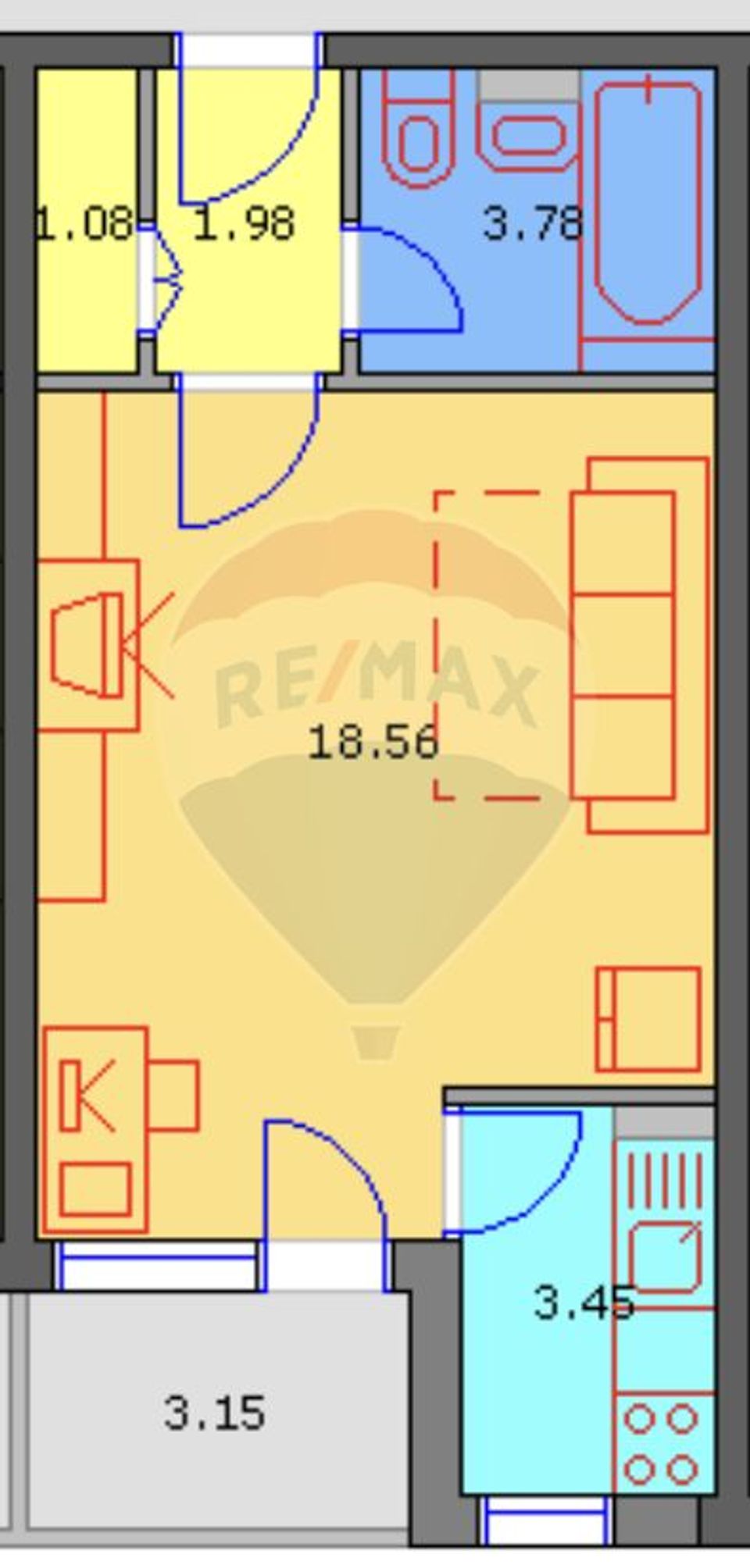 Garsonieră de închiriat – 30 mp utili, Cal. Vitan nr. 211, etaj 2/10